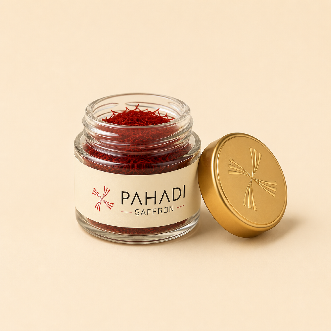 Premium Saffron packaging close-up 